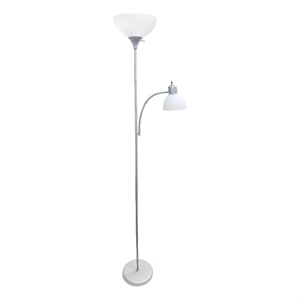 Pemberly Row 71.5&quot Silver Traditional Floor Lamp with Adjustable Reading Light