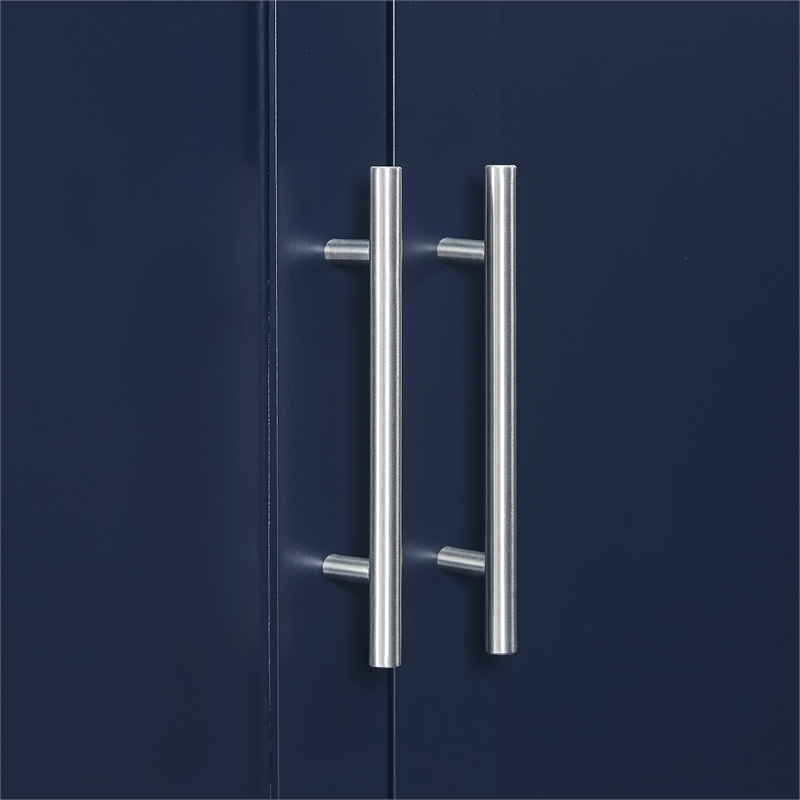 Pemberly Row Contemporary Wall Mounted Storage Cabinet in Navy