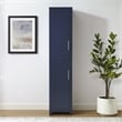Pemberly Row Contemporary Engineered Wood Linen Storage Cabinet in Navy