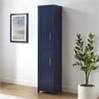 Pemberly Row Contemporary Engineered Wood Linen Storage Cabinet in Navy