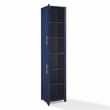 Pemberly Row Contemporary Engineered Wood Linen Storage Cabinet in Navy