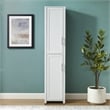 Pemberly Row Contemporary Engineered Wood Linen Storage Cabinet in White