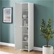 Pemberly Row Contemporary Engineered Wood Linen Storage Cabinet in White