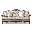Pemberly Row Contemporary Fabric and Wood 2-Piece Sofa Set in Beige