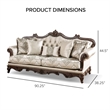 Pemberly Row Contemporary Fabric and Wood 2-Piece Sofa Set in Beige