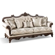 Pemberly Row Contemporary Fabric and Wood 2-Piece Sofa Set in Beige