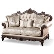 Pemberly Row Contemporary Fabric and Wood 2-Piece Sofa Set in Beige
