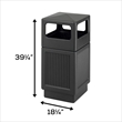 Pemberly Row Outdoor/Indoor Side Opening 38-Gallon Black Trash Can