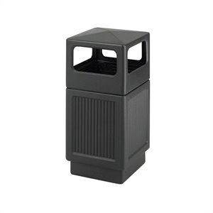 Pemberly Row Outdoor/Indoor Side Opening 38-Gallon Black Trash Can
