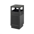 Pemberly Row Outdoor/Indoor Side Opening 38-Gallon Black Trash Can