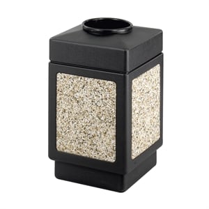Pemberly Row Contemporary Outdoor Aggregate Panel Open Top Receptacle