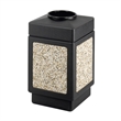 Pemberly Row Contemporary Outdoor Aggregate Panel Open Top Receptacle