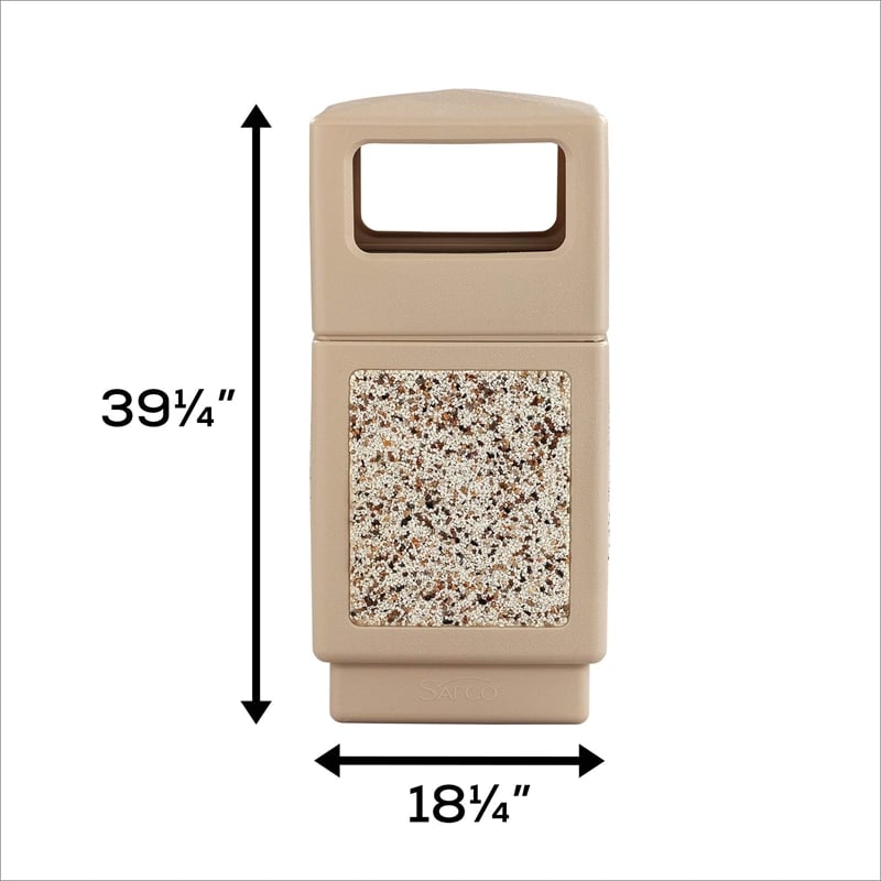 Pemberly Row Contemporary Aggregate Panel-Side Open-38 Gallon