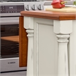 Pemberly Row Contemporary Wood Kitchen Island Set in Off White