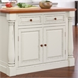 Pemberly Row Contemporary Wood Kitchen Island Set in Off White