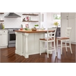 Pemberly Row Contemporary Wood Kitchen Island Set in Off White