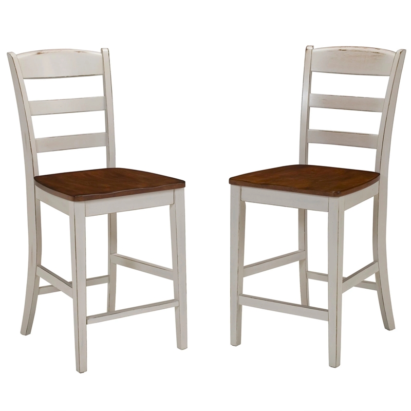 Pemberly Row Contemporary Wood Kitchen Island Set in Off White