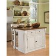 Pemberly Row Contemporary Wood Kitchen Island Set in Off White