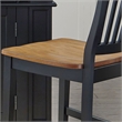 Pemberly Row Traditional Wood Kitchen Island Set in Black Finish