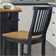 Pemberly Row Traditional Wood Kitchen Island Set in Black Finish
