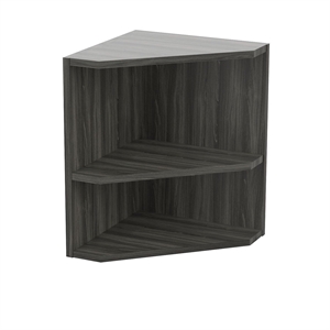 Pemberly Row Contemporary Corner Support for Hutch in Gray Steel