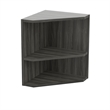 Pemberly Row Contemporary Corner Support for Hutch in Gray Steel