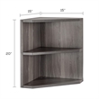 Pemberly Row Contemporary Corner Support for Hutch in Gray Steel