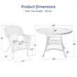 Pemberly Row 5 Piece Resin Wicker Outdoor Patio Dining Set in White