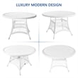 Pemberly Row 5 Piece Resin Wicker Outdoor Patio Dining Set in White