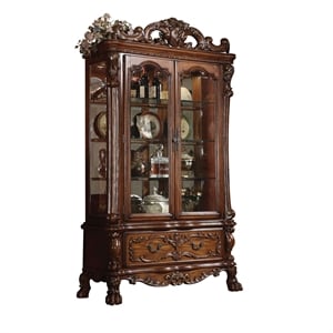 Pemberley Row Cherry Oak Wood Curio Cabinet Rectangular 89&quot Unassembled