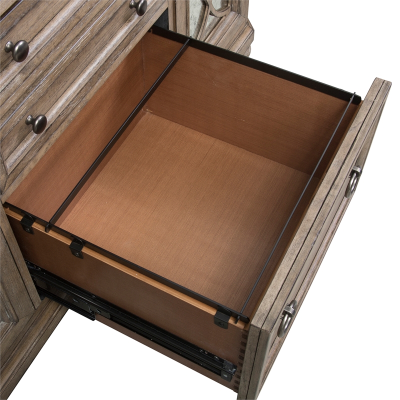 Pemberly Row French and English Dovetail Constructed Multi Credenza in Brown