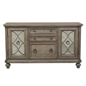 Pemberly Row French and English Dovetail Constructed Multi Credenza in Brown