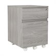 Pemberly Row Contemporary 2 Drawer Mobile Vertical File Cabinet in Gray