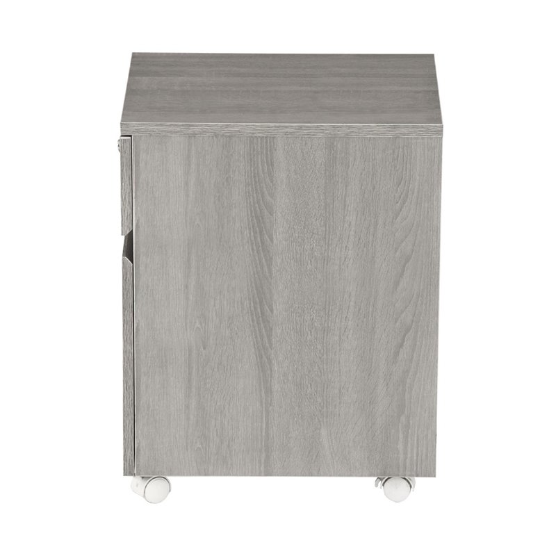 Pemberly Row Contemporary 2 Drawer Mobile Vertical File Cabinet in Gray