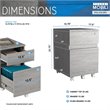 Pemberly Row Contemporary 2 Drawer Mobile Vertical File Cabinet in Gray