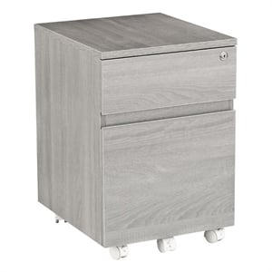 Pemberly Row Contemporary 2 Drawer Mobile Vertical File Cabinet in Gray