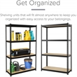 Pemberly Row 1000 Riveted Metal Shelving 4-Shelf Unit 12D x 30W x 48H Black