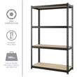 Pemberly Row 1000 Riveted Metal Shelving 4-Shelf Unit 12D x 30W x 48H Black