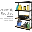 Pemberly Row 1000 Riveted Metal Shelving 4-Shelf Unit 12D x 30W x 48H Black