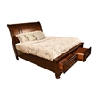Pemberly Row Queen 4 Piece Bedroom Set Made With Wood in Dark Walnut
