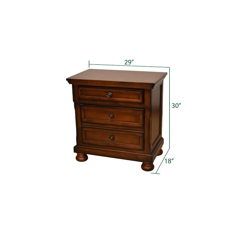 Pemberly Row Queen 4 Piece Bedroom Set Made With Wood in Dark Walnut
