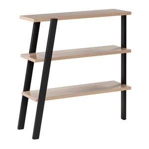 Pemberly Row Contemporary Wood 3 Shelf Bookshelf in Sand Dune