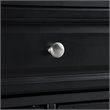 Pemberly Row Contemporary Wood Granite Top Kitchen Island in Matte Black
