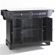 Pemberly Row Contemporary Wood Granite Top Kitchen Island in Matte Black