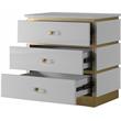 Pemberly Row Contemporary Accent Table in White Lacquer/Gold