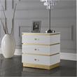 Pemberly Row Contemporary Accent Table in White Lacquer/Gold