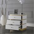 Pemberly Row Contemporary Accent Table in White Lacquer/Gold