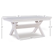 Pemberly Row Sturdy Wood X-Base Trestle Dining Table in Smokey White Finish