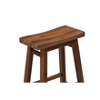 Pemberly Row Wood Saddle Barstool in Chestnut Wire-Brush Finish