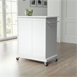Pemberly Row Compact Wood Kitchen Granite Top Kitchen Cart in White
